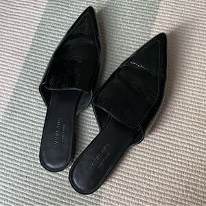 Everlane Glossy Black patent leather Pointed Mules, women’s sz 8